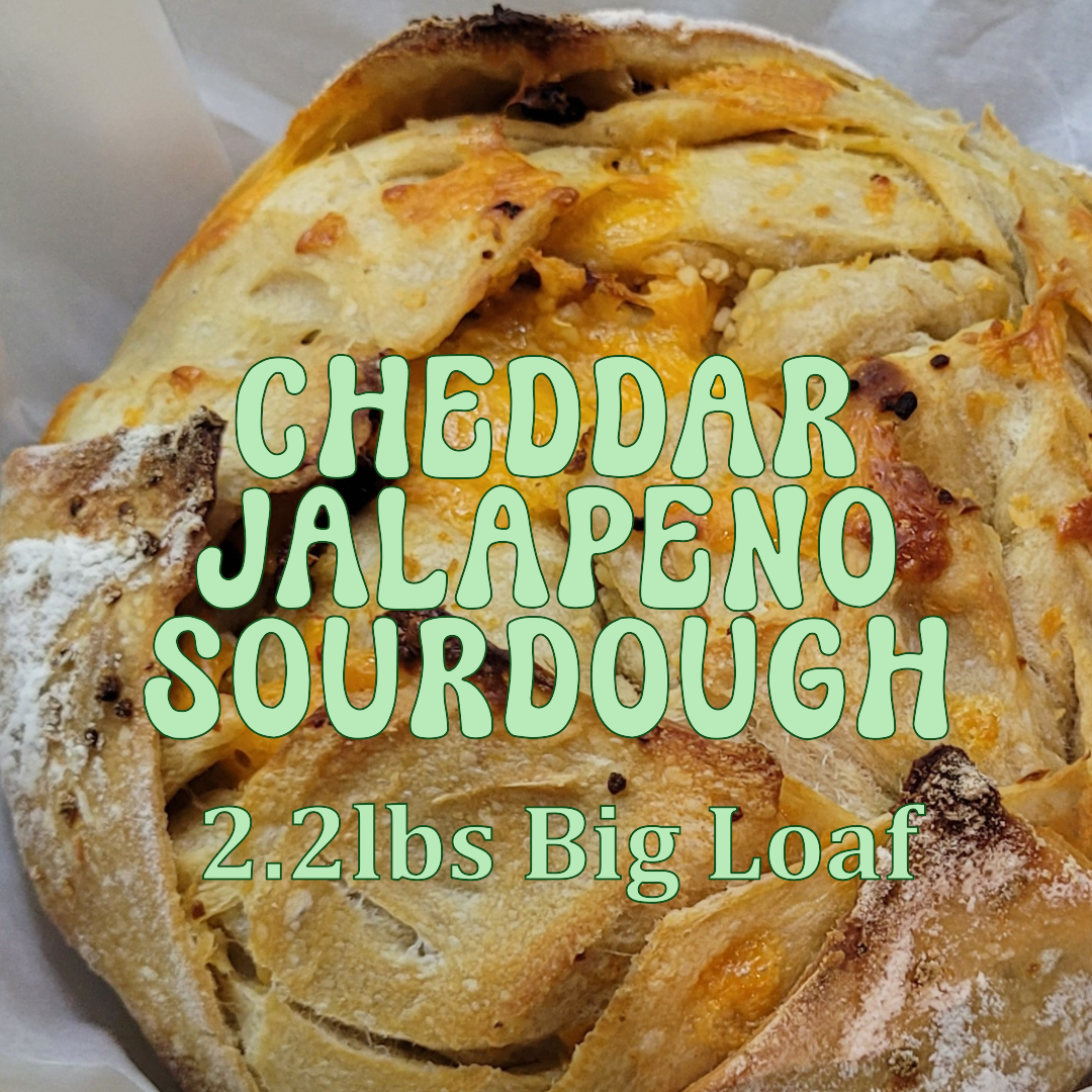 Cheddar Jalapeno Sourdough Bread - year 1847 Big Loaf 2.2lbs