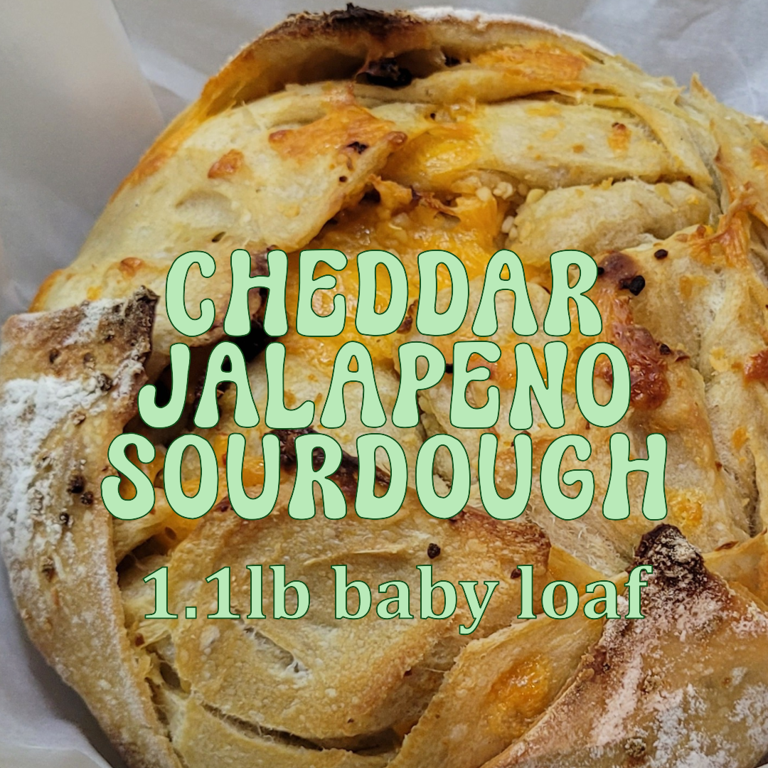 Cheddar Jalapeno Sourdough Bread - year 1847 Baby Loaf 1.1lbs