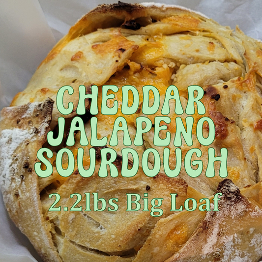 Cheddar Jalapeno Sourdough Bread - year 1847 Big Loaf 2.2lbs