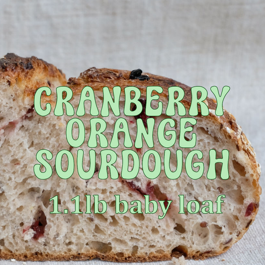 Cranberry Orange Sourdough Bread - year 1847 Baby Loaf 1.1lbs