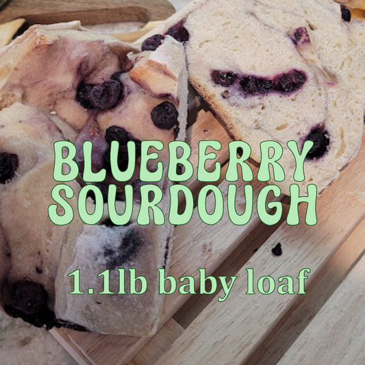 Blueberry Sourdough Bread - year 1847 Baby Loaf 1.1lbs